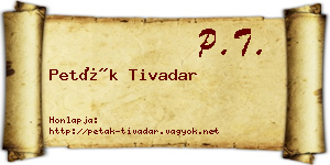 Peták Tivadar névjegykártya